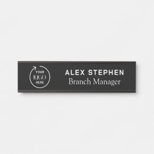 Business Logo Modern Black Company Office Door Sign