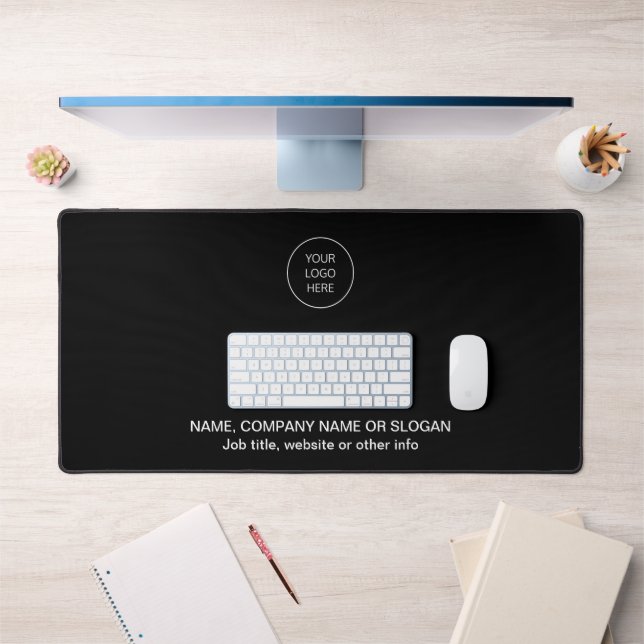 Business Logo Modern Black Desk Mat (Office 1)