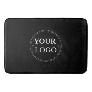 Business Logo Modern Black Promotional Bath Mat