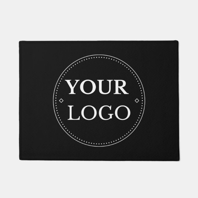 Business Logo Modern Black Promotional  Doormat (Front)
