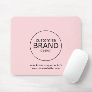 Business Logo Modern Blush Pink Minimalist   Mouse Pad