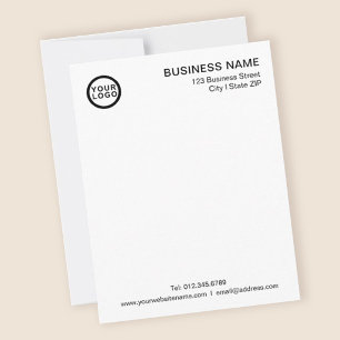 Business Logo Modern Classic White Note Card