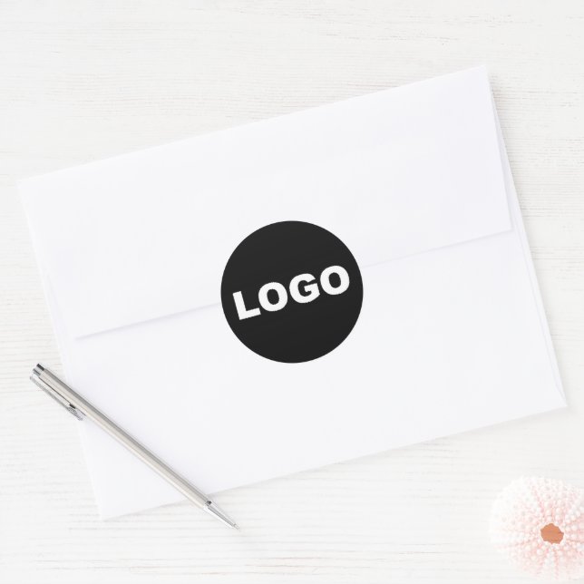 Business Logo Modern Company Corporate Promotional Classic Round Sticker (Envelope)