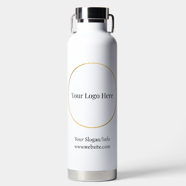 Business Logo | Modern Company Template Water Bottle (Front)