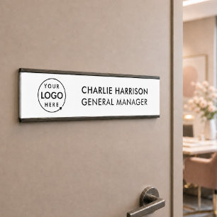 Business Logo Modern Custom Employee Staff Door Sign