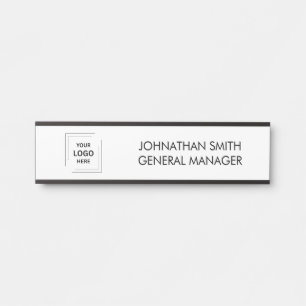 Business Logo   Modern Custom Employee Staff Door  Sign
