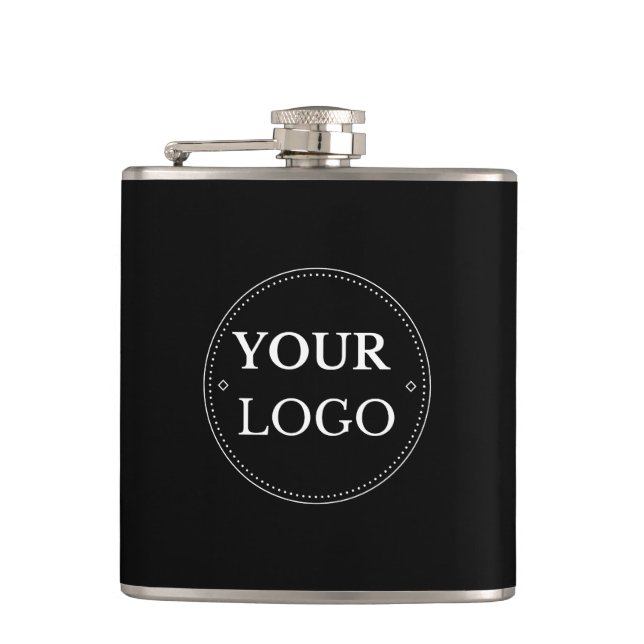 Business Logo Modern Employee Hip Flask (Front)