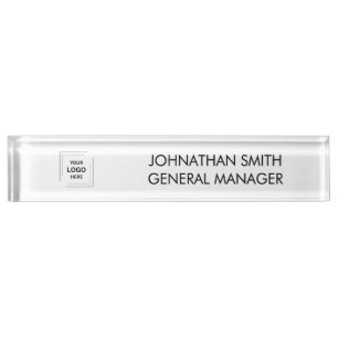 Business Logo   Modern Employee Manager Title  Nameplate