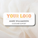 Business Logo Modern Employee Staff Magnetic Name Tag<br><div class="desc">Are you looking for professional business name tags for your store or company? Check out this Business Logo Modern Employee Staff Magnetic Name Tag. You can add your own logo, name by clicking the personalise button or customise even further, like the font style and colours by using the design tool....</div>