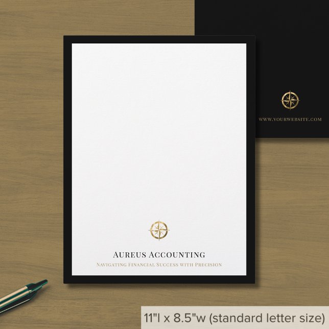 Business Logo Modern Luxury Black Border Custom Letterhead (Creator Uploaded)
