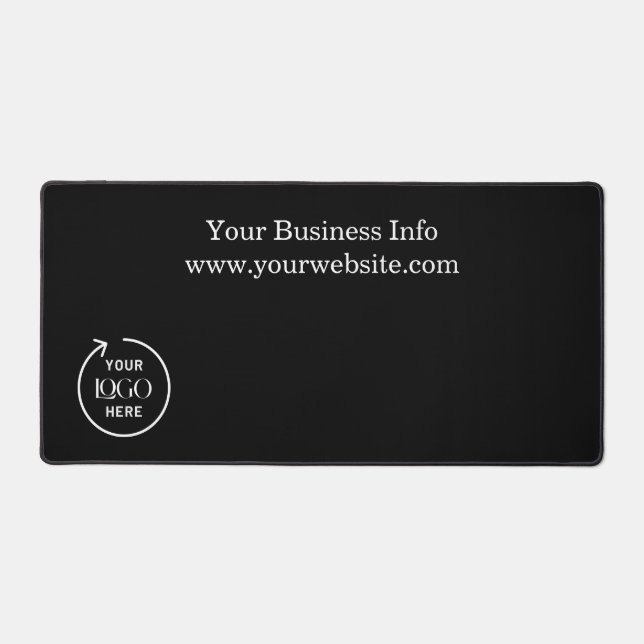 Business Logo | Modern Minimalist Black Profession Desk Mat (Front)