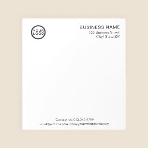 Business Logo Modern Minimalist White Notepad