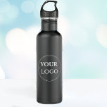Business Logo Modern Professional Branded  710 Ml Water Bottle<br><div class="desc">Effectively brand and grow your business by adding your corporate business logo to this matte black stainless steel water bottle. This is eco friendly company swag your employees,  customers and clients will appreciate. Easy to customise logo and text. Get yours today!</div>