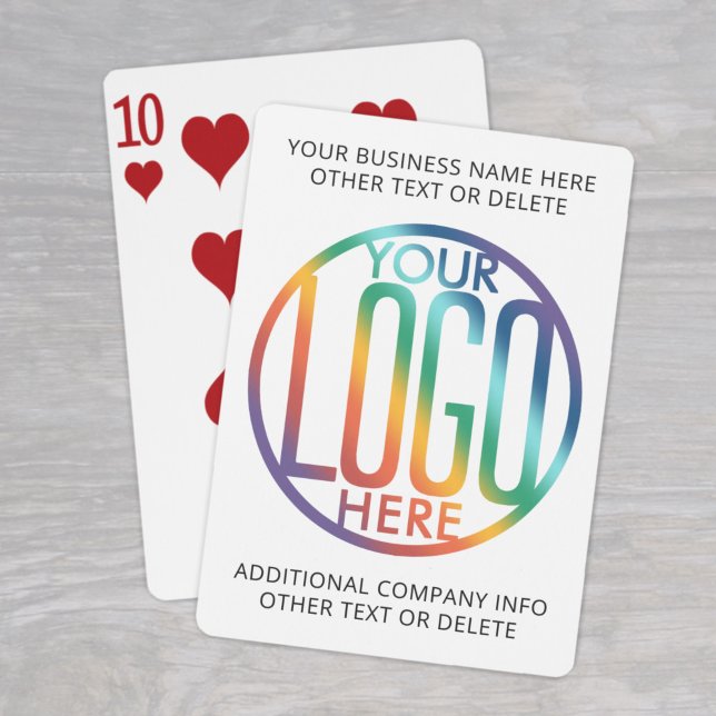 Business Logo Modern Promotional Black and White Playing Cards (Creator Uploaded)
