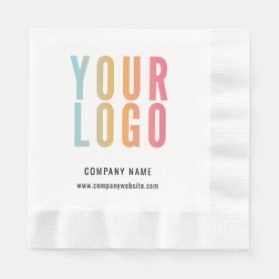 Business Logo Modern Promotional White Napkin