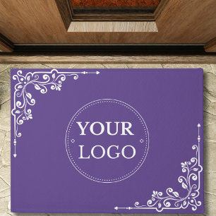 Business Logo Modern Purple Promotional Doormat