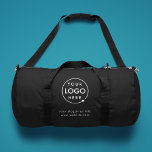 Business Logo Modern Stylish Trendy Black Duffle Bag<br><div class="desc">A simple black custom business template in a modern minimalist style which can be easily updated with your company logo and company slogan or info. If you need any help personalising this product,  please contact me using the message button below and I'll be happy to help.</div>