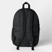 Business Logo Modern Stylish Trendy Black Printed Backpack (Back)