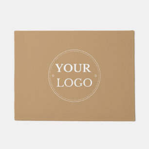 Business Logo Modern Tan Promotional  Doormat