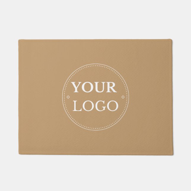 Business Logo Modern Tan Promotional  Doormat (Front)