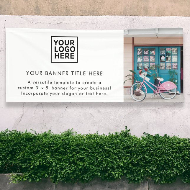 Business Logo Modern White Minimalist Photo Banner (Creator Uploaded)