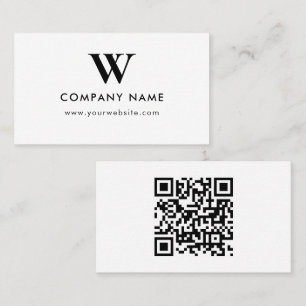Business Logo Monogram Scannable Website Business Card