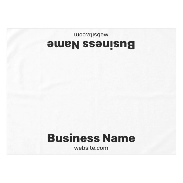 Business Logo Name and Website White Tablecloth (Front (Horizontal))