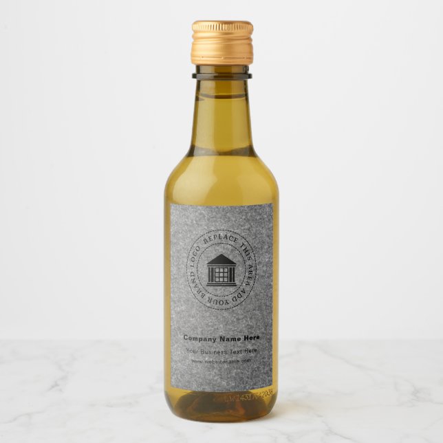 Business Logo Name Custom Mini Wine Bottle Label (Front)