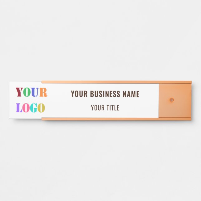 Business Logo Name Info Office Door Sign Example (Front)