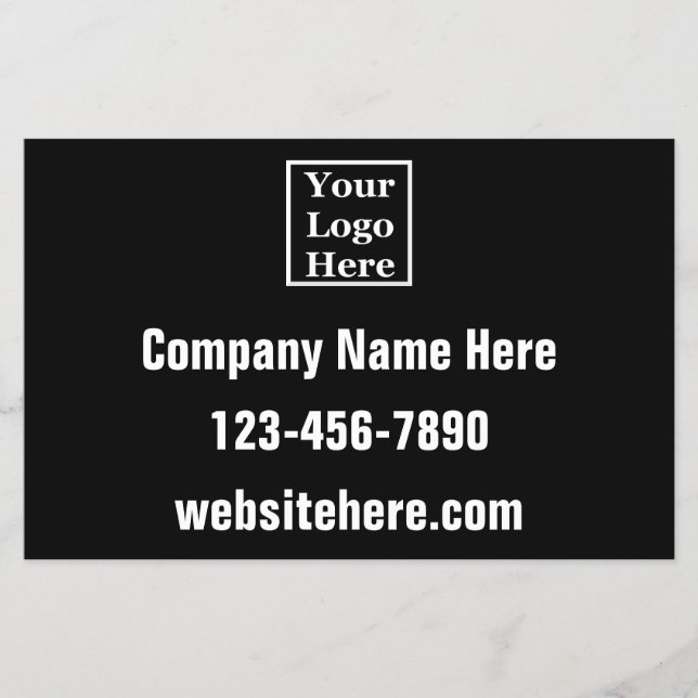 Business Logo Name Phone Website Black Template Flyer (Front)