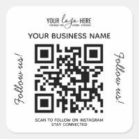 Business Logo Name QR Code Instagram Square