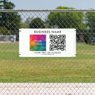Business Logo Name QR Code Outdoor Custom Template Banner