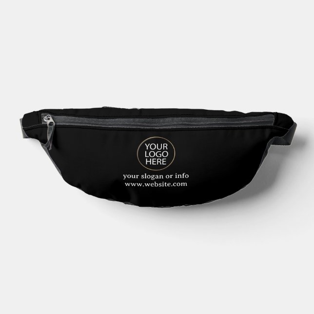 Business Logo Name Slogan Black Bum Bags (Lay Down)