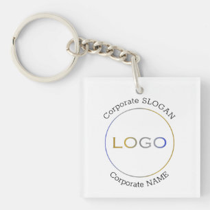 Business Logo Name Slogan Minimalist Promotional Key Ring