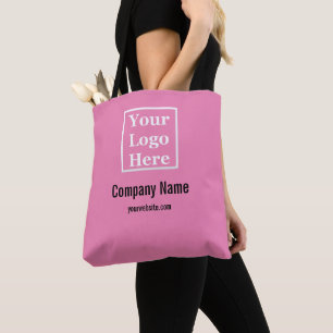 Business Logo Name Website Template Pink and Black Tote Bag