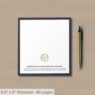 Business Logo Navy Blue Border Notepad