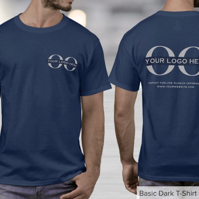 Business Logo Navy Blue T-Shirt (Creator Uploaded)