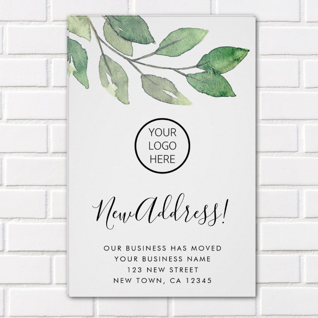 Business Logo New Address Watercolor Poster (Creator Uploaded)