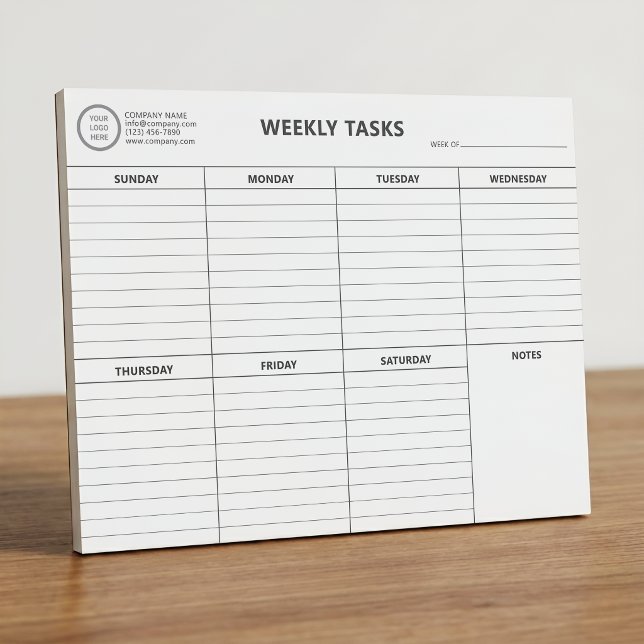 Business Logo Notepad | Weekly Task Organiser (Creator Uploaded)