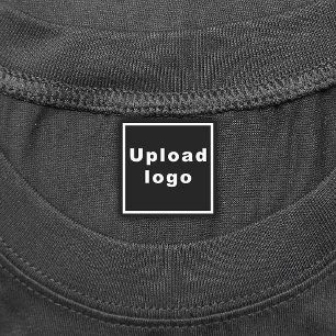 Business Logo on Black Square Iron On Label