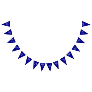 Business Logo on Blue Triangle Bunting Banner