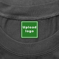 Business Logo on Green Square Iron On Label