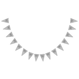 Business Logo on Grey Triangle Bunting Banner