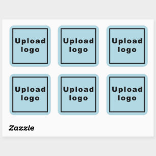 Business Logo on Light Blue Square Sticker