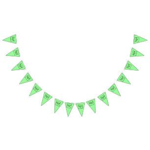 Business Logo on Light Green Triangle Bunting