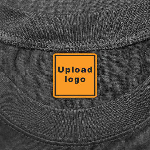 Business Logo on Orange Square Iron On Label