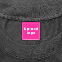 Business Logo on Pink Square Iron On Label