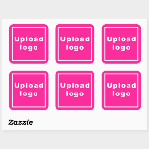 Business Logo on Pink Square Sticker