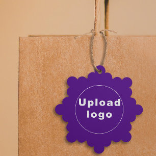 Business Logo on Purple Snowflake Shape Paper Tree Decoration Card