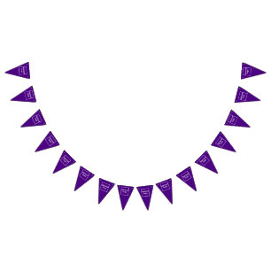Business Logo on Purple Triangle Bunting Banner
